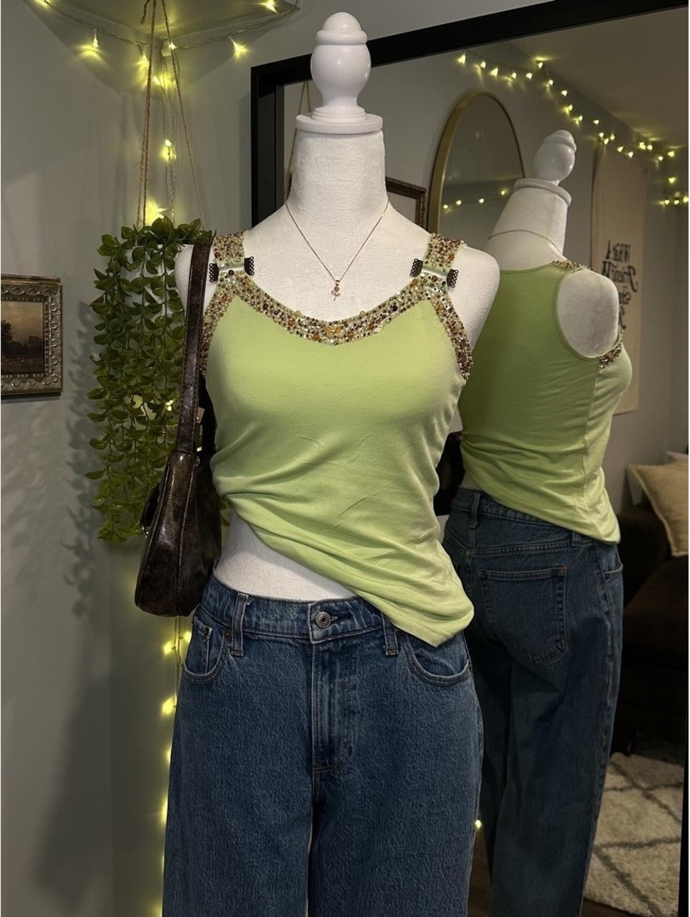 Laura Petites Y2K Embellished Tank Top 💚